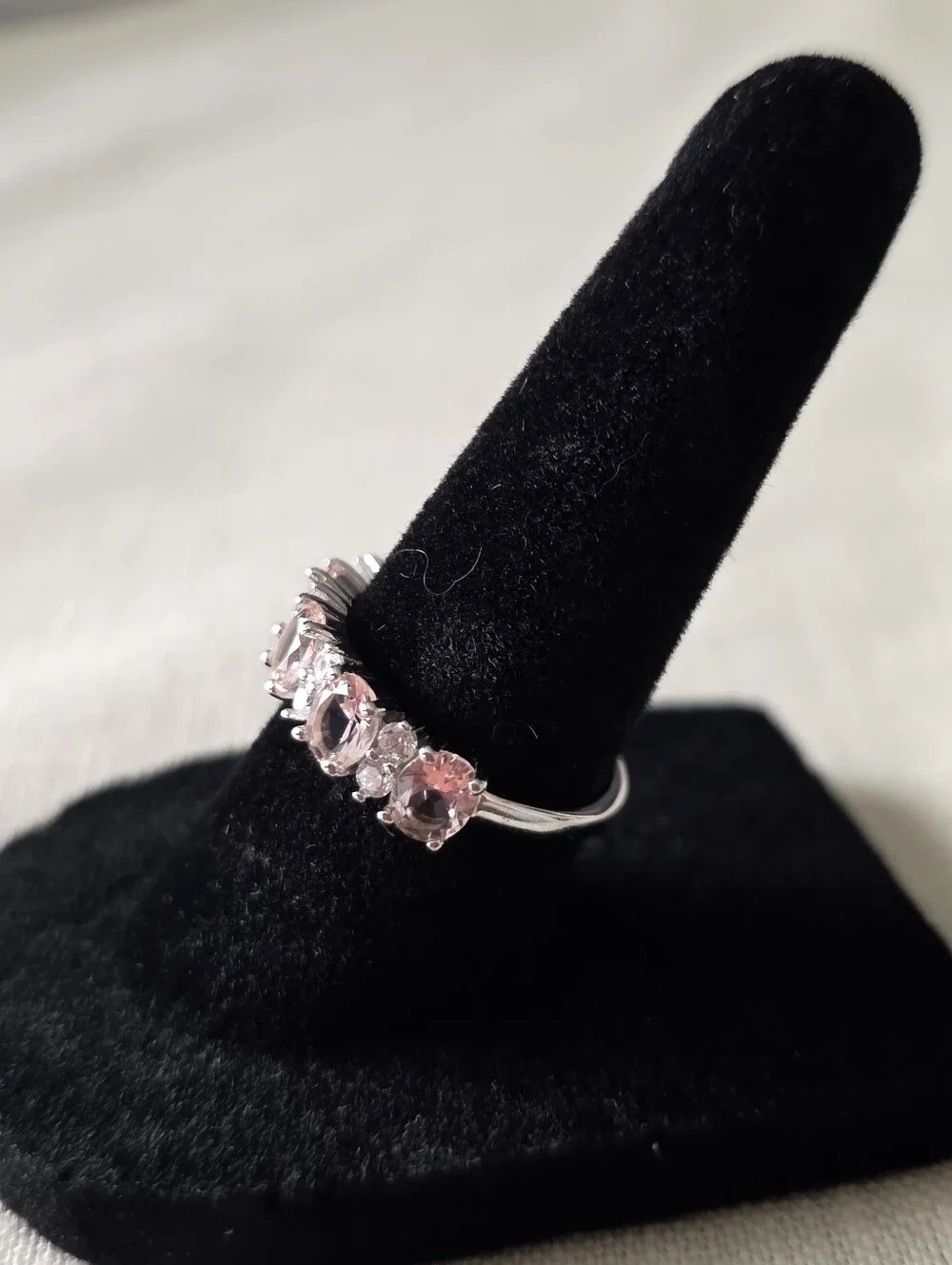 Genuine 2ct Morganite Ring Size 6 Solid S925 Sterling Silver